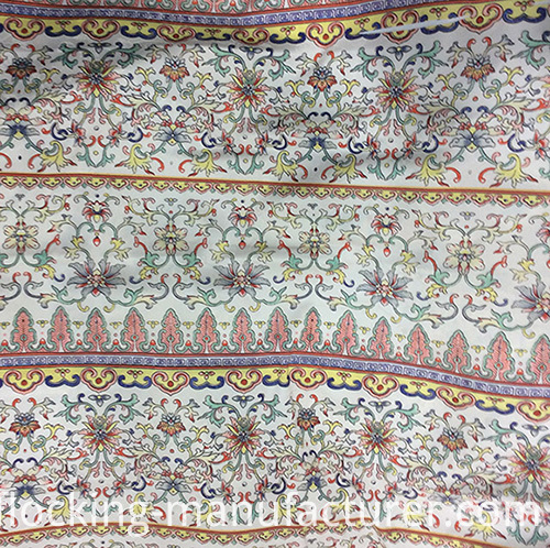 Flower Striped Polyester Chiffon Woven Printed Gament Fabric